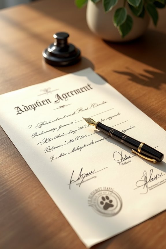 adoption agreement signing obligations