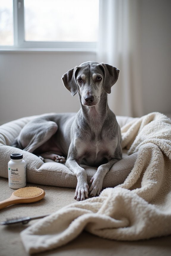 senior whippet coat care