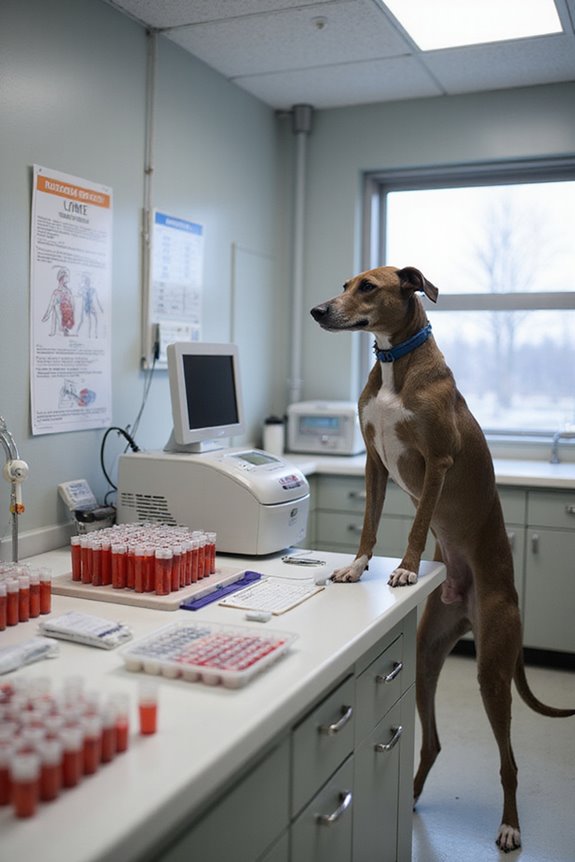 unique diagnostic parameters greyhounds